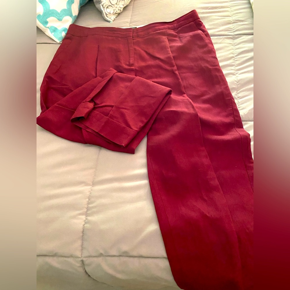 Talbots cuffed ankle pants in burgundy